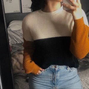Colorblock knit sweater